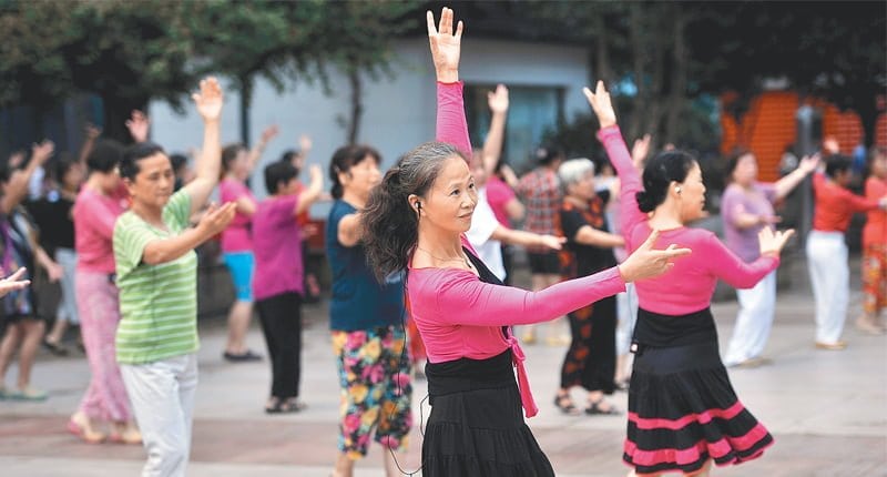 habitudes chinoises : danse carrée